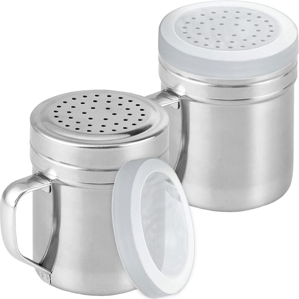 Metal Salt Pepper Dredge Shakers - With Handle - Seasonings Spice Shakers With H
